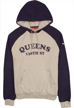 Vintage 90's Puma Hoodie Queens 138TH ST Pullover White