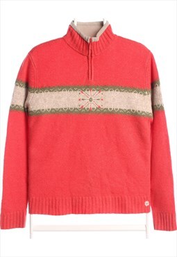 Woolrich 90's Quarter Zip Knitted Jumper / Sweater Large Ora