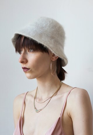 VINTAGE 90S KANGOL MOHAIR BUCKET HAT