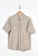 Vintage Wrangler Shirt 90s Short Sleeve Beige Large