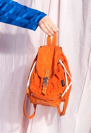 VINTAGE RUCKSACK 90S RAVE FESTIVAL BACKPACK IN ORANGE