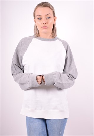 LOTTO WOMENS VINTAGE SWEATSHIRT JUMPER XL WHITE 90'S