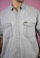 VINTAGE COLUMBIA DENIM SHIRT IN GREY L