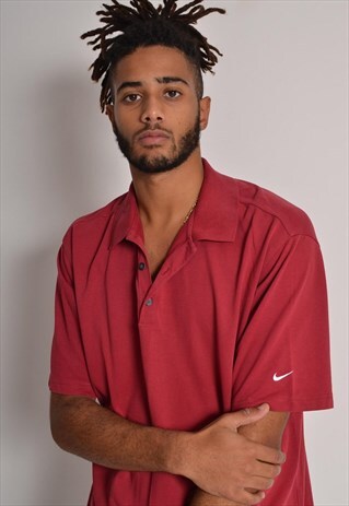 VINTAGE NIKE POLO SHIRT SHORT SLEEVE RED