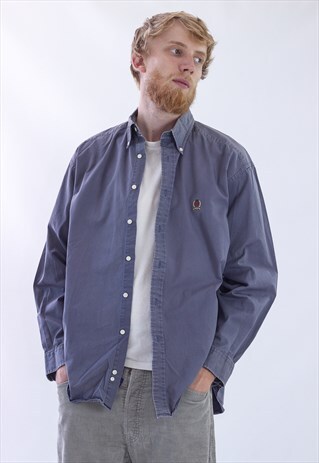 VINTAGE MENS TOMMY HILFIGER LONG SLEEVE WORK WEAR SHIRT