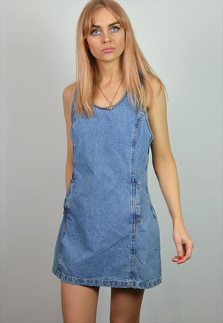 VINTAGE 90S LIGHT BLUE DENIM MINI DRESS