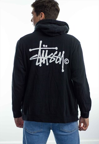 VINTAGE STUSSY HOODIE LOGO 90S XL 17.8