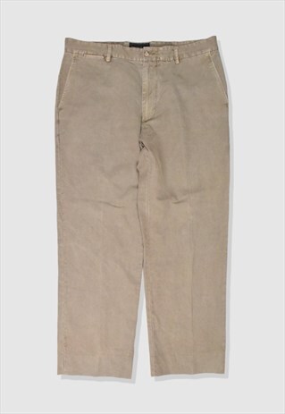 VINTAGE 90S MARLBORO CLASSICS WIDE-LEG TROUSERS IN BEIGE