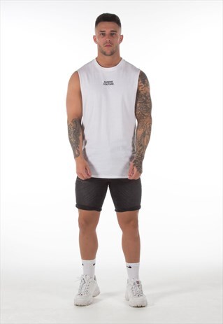 WHITE TEXT LOGO TANK
