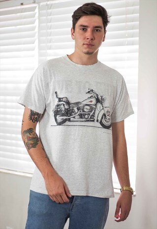 VINTAGE BIKER T-SHIRT LOGO 90S L 7.2