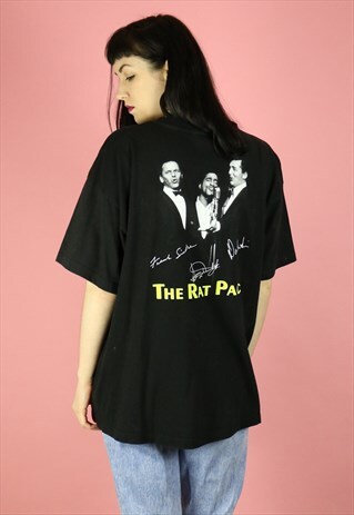 VINTAGE OVERSIZED BAND T-SHIRT NEW YORK LAS VEGAS RAT PACK