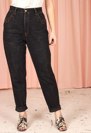 VINTAGE 90S MOM JEANS WITH EMBELLISHMENT