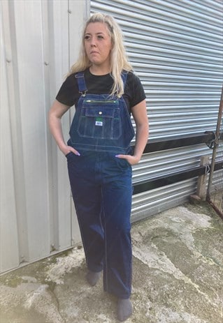 LIBERTY OVERALLS VINTAGE DENIM DUNGAREES - L