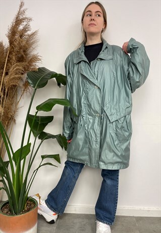 COOL UNIQUE RETRO SHINY MINT GREEN JACKET