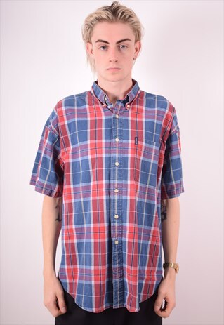RALPH LAUREN CHAPS MENS VINTAGE SHIRT LARGE MULTI CHECK 90S