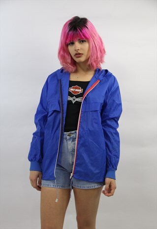 VINTAGE K-WAY STYLE LIGHT RAIN JACKET