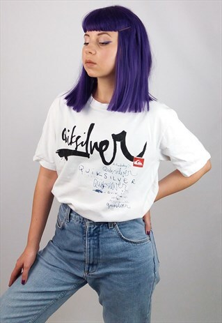 VINTAGE 90'S QUIKSILVER LOGO PRINT UNISEX T-SHIRT