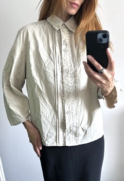 Country Cotton Ivory Vintage Shirt 