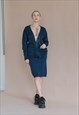 VINTAGE 80S OFFICE WORK BUTTON UP CARDIGAN SKIRT SUIT IN S