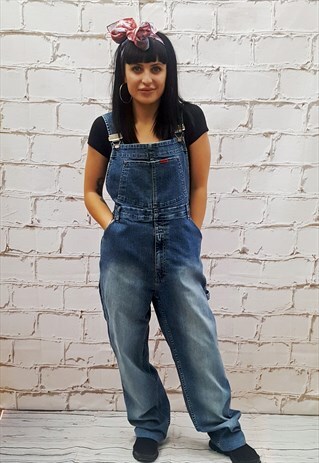 VINTAGE BLUE WASH DENIM DUNGAREES