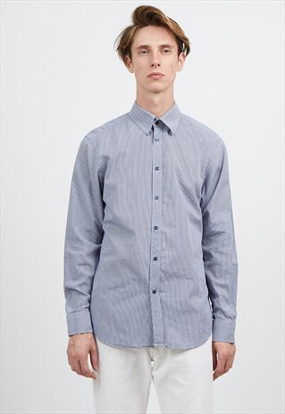 VINTAGE BLUE KENZO LONG SLEEVE CHECKERED SHIRT