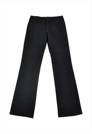 VINTAGE DICKIES FLARED TROUSERS Y2K BLACK LADIES W30 W31