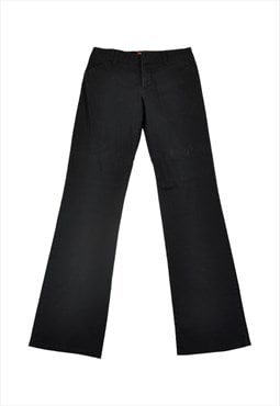 Vintage Dickies Flared Trousers Y2K Black Ladies W30 W31