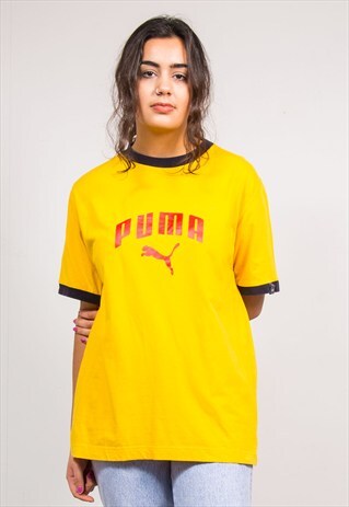 90'S VINTAGE PUMA YELLOW RINGER T-SHIRT