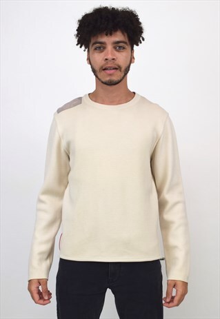 VINTAGE 90S PRADA BEIGE KNIT SWEATSHIRT