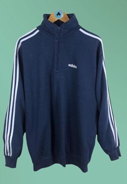 Vintage Adidas Sweatshirt Vintage Sweatshirt Navy 1/4 Zip