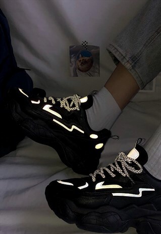REFLECTIVE PLATFORM SNEAKERS