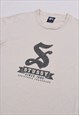 VINTAGE 90S STUSSY SPELLOUT LOGO T-SHIRT IN BEIGE