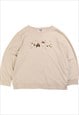 VINTAGE 90'S BASIC SWEATSHIRT CREWNECK HEAVYWEIGHT BEIGE