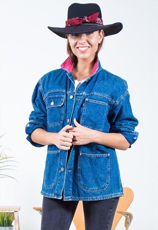 VINTAGE 80S LEVI'S CONTRAST COLLAR DENIM JACKET / S1828