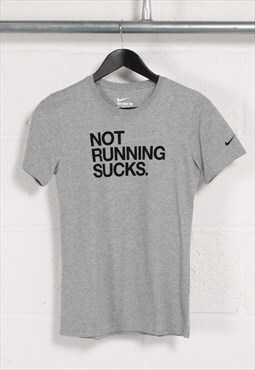 Vintage Nike T-Shirt in Grey Crewneck Lounge Top Small