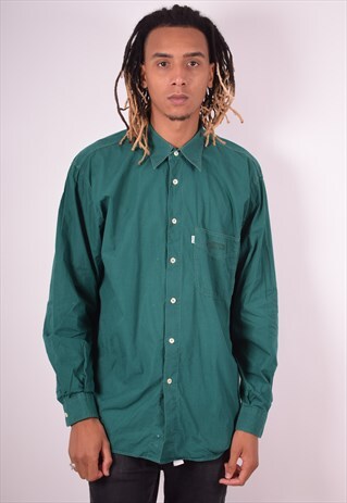 LEVI'S MENS VINTAGE SHIRT XL GREEN 90S