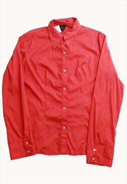 Vintage 90s Just Cavalli Long Sleeve Shirt in Red