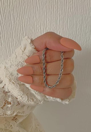 LOURDES. SILVER FEMININE DAINTY ROPE CHAIN NECKLACE
