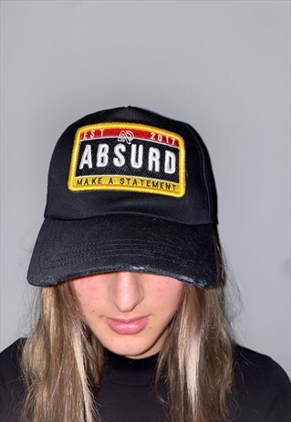 STREETWEAR GRAPHIC PATCH DISTRESSED BASEBALL CAP