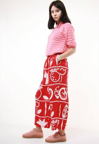 90S VINTAGE HIGH WAISTED CULOTTES ABSTRACT PANTS 327