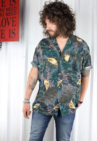 VINTAGE CRAZY PATTERN OVERSIZED SHORT SLEEVED SHIRT