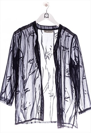 VINTAGE SAN MARTINO BLOUSE FLORAL STICK BLACK