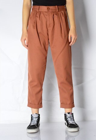 VINTAGE 90S RUSTIC ORANGE PLEATED PANTS