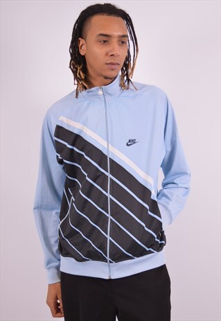 NIKE MENS VINTAGE TRACKSUIT TOP JACKET XL BLUE 90S