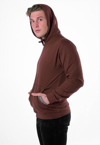 ESSENTIAL BLANK PULLOVER HOODY - BROWN MOCHA