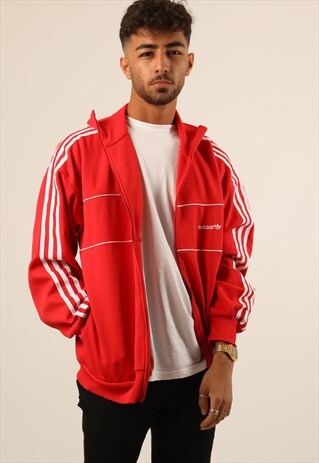 VINTAGE ADIDAS EMBROIDERED SPELLOUT TRACK JACKET