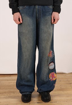 Vintage FUBU Baggy Jeans Men's Dark Blue