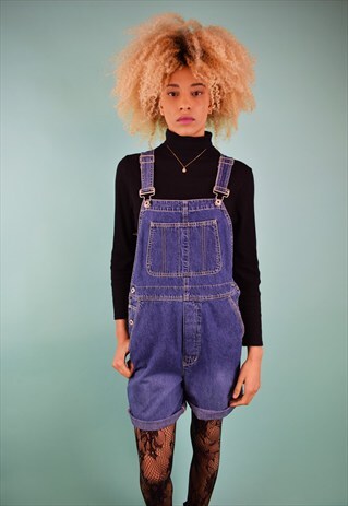 VINTAGE 90'S DENIM DUNGAREE SHORTS