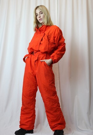 VINTAGE 80'S SKI JUMPSUIT IN ORANGE SIZE L