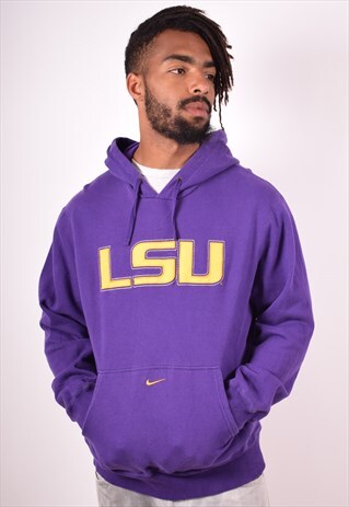 NIKE MENS VINTAGE HOODIE JUMPER MEDIUM PURPLE 90S